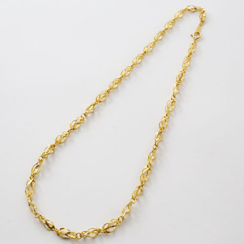 純金 ネックレス ダブルひねり デザイン K24 刻印入　3032-NG16