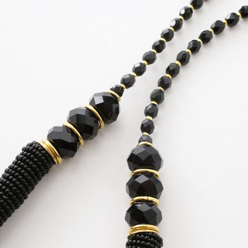 ベネチアングラス ネックレス（エキゾチック・ブラック）イタリア製　3033-EV16