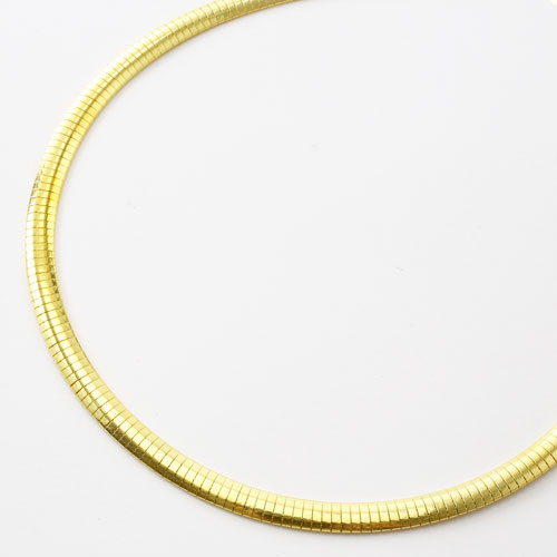 シルバー ゴールド仕上げ オメガ 中空 ネックレス イタリア製　3040-NS16