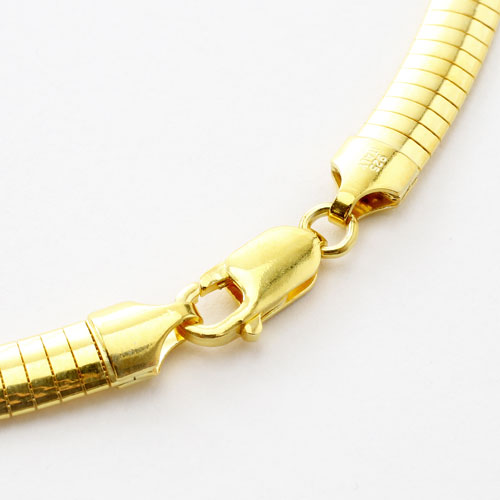 シルバー ゴールド仕上げ オメガ 中空 ネックレス イタリア製　3040-NS16