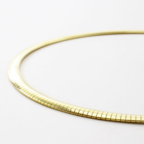 シルバー ゴールド仕上げ オメガ 中空 ネックレス イタリア製　3040-NS16