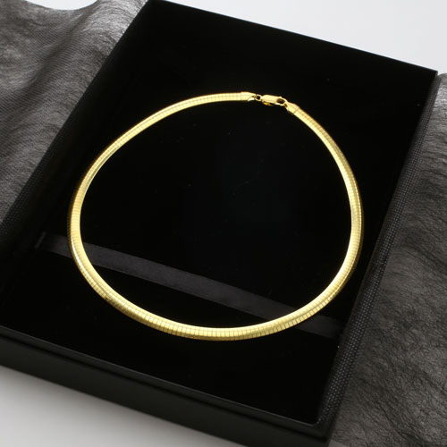 シルバー ゴールド仕上げ オメガ 中空 ネックレス イタリア製　3040-NS16