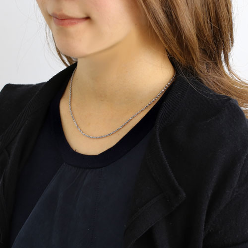 純プラチナ パイプロープ チェーン ネックレス 42cm 造幣局検定刻印入り　3042-NP16