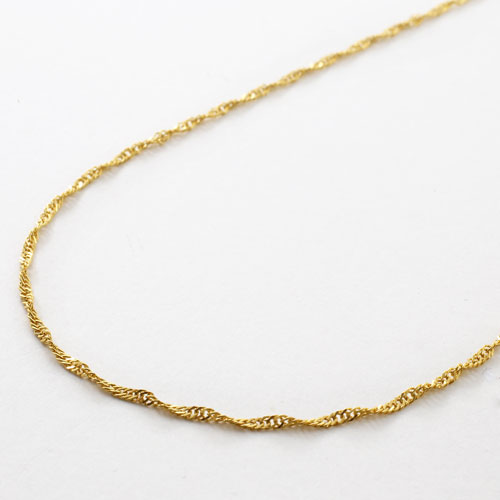 純金 ネックレス スクリュー チェーン 45cm 2.8ｇ Ｋ24 刻印　3045-NG16
