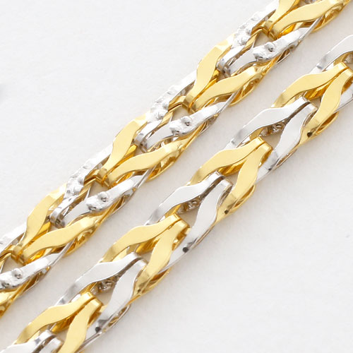 純金 純プラチナ コンビ ネックレス チューリップ ストレート リバーシブル　3064-NP17