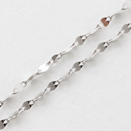 18金 K18WG ホワイトゴールド ブレスレット ペダル チェーン 20cm　3085-BG17