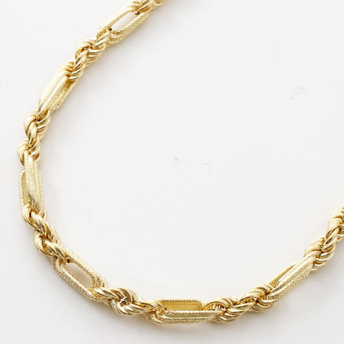 イタリア製　18金 K18 フィガロロープ ネックレス 60cm 11.3g　3086-NG17