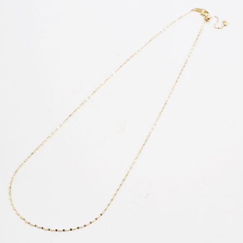 K18 18金 K18YG きらきらネックレス スライドチェーンペダル 45cm 0.8g　3089-NG17