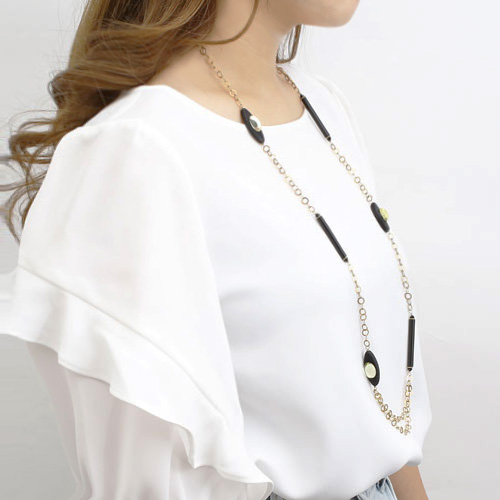 イタリア製 ベネチアングラス バーモチーフネックレス キアラ・デザイン　3108-IN17