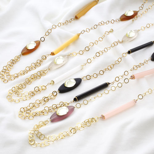 イタリア製 ベネチアングラス バーモチーフネックレス キアラ・デザイン　3108-IN17