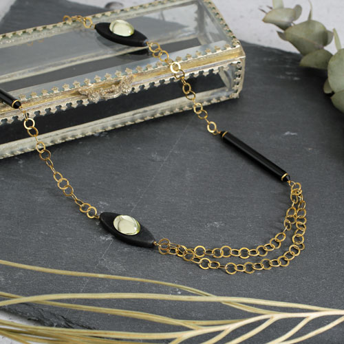 イタリア製 ベネチアングラス バーモチーフネックレス キアラ・デザイン　3108-IN17