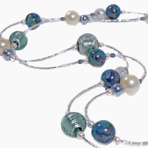 イタリア製 AVE CAPRICE ネックレス ホワイト＆グリーン 3403-AV23