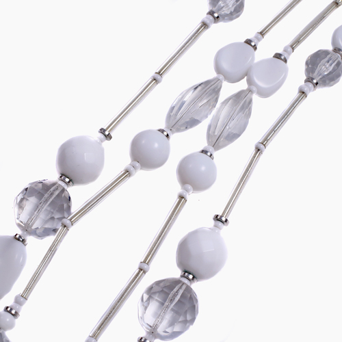 イタリア製 AVE CAPRICE ネックレス ホワイト＆クリスタル 3447-AV23