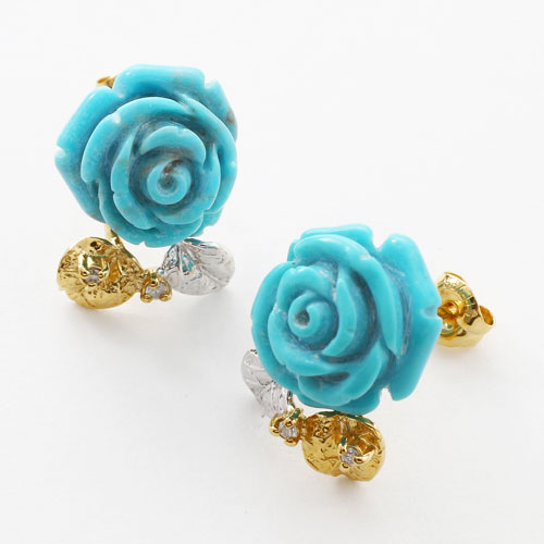K14WG薔薇ターコイズピアス【新品未使用】 楽天市場】ターコイズ 薔薇 ピアスの通販