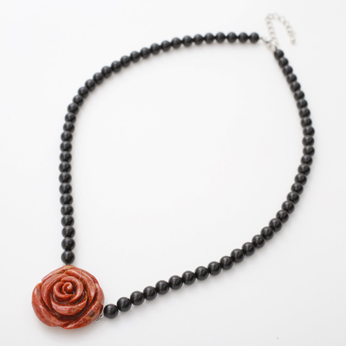 コーラル ネックレス ピアス 薔薇 ローズ 海の宝石 パッションコーラル・バラ彫り 3577-FS20