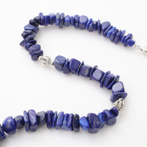 本店限定価格】【送料無料】天然石/さざれ石 ラピスラズリ ネックレス