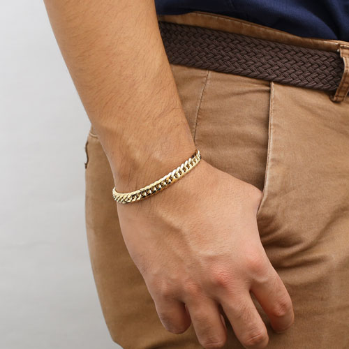 送料無料】【日本製】6面カットキヘイ/喜平チェーン ブレスレット  