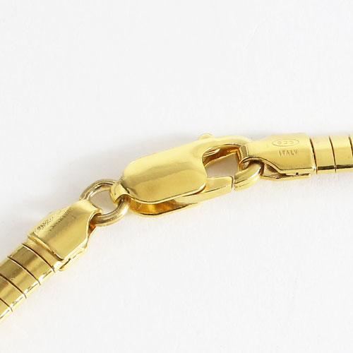 シルバー SV925 イタリア製 イエローゴールドカラー オメガネックレス　3602-DB17