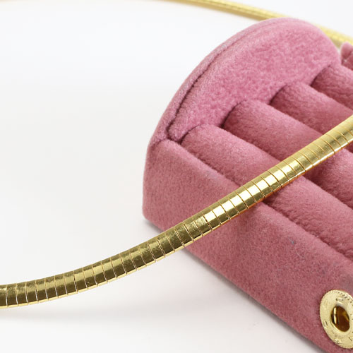 シルバー SV925 イタリア製 イエローゴールドカラー オメガネックレス　3602-DB17