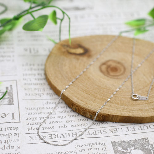 純プラチナ(純Pt/Pt999) ネックレス スクリューチェーン 45cm 1.9g　3626-NM17