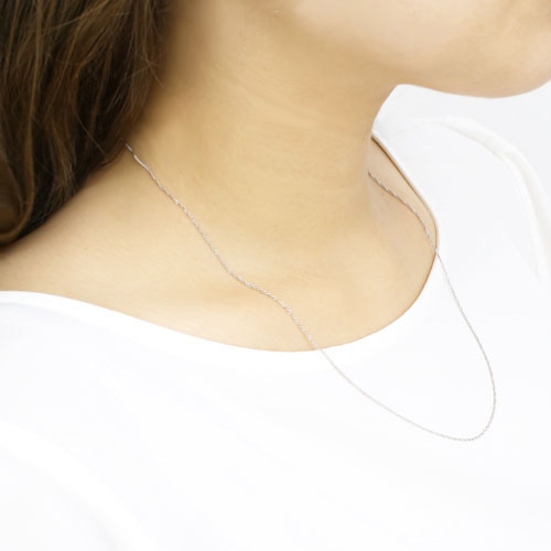 純プラチナ(純Pt/Pt999) ネックレス スクリューチェーン 50cm 2g　3627-NM17