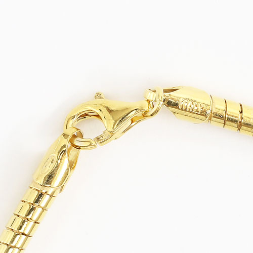 シルバー イタリア製 形状記憶 ラウンドオメガネックレス 引輪式　3628-NM17