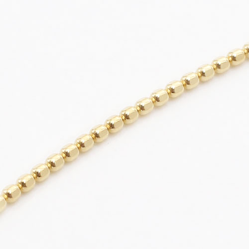 18金 チタン入り 形状記憶 オメガネックレス K18 4面カットボール　3658-NM17