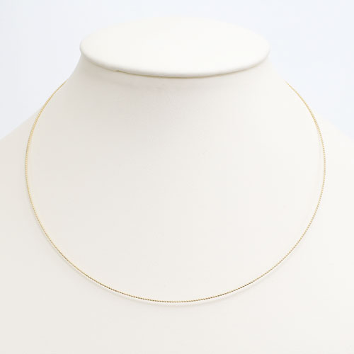 18金 チタン入り 形状記憶 オメガネックレス K18 4面カットボール　3658-NM17