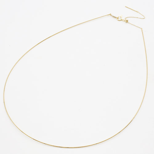 18金 チタン入り 形状記憶 オメガネックレス K18 4面カットボール　3658-NM17