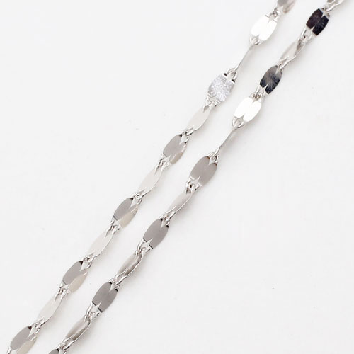 18金 K18WG ホワイトゴールド ネックレス ペダル チェーン 45cm　3664-NS17