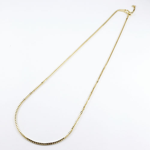 18金 イエローゴールド ネックレス ベネチアンチェーン スライド 50cm V字カット　3665-NS17