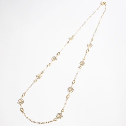 18金 K18 ネックレス ロング ローズガーデン 80cm 7g 3698-JC17