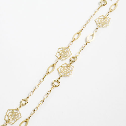 18金 K18 ネックレス ロング ローズガーデン 80cm 7g 3698-JC17
