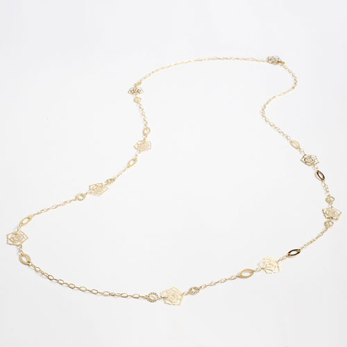 18金 K18 ネックレス ロング ローズガーデン 80cm 7g 3698-JC17