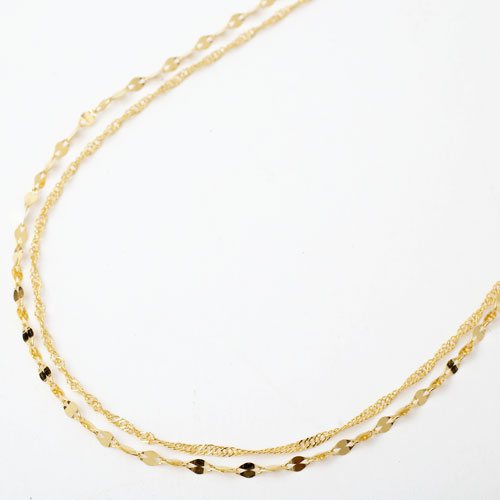 ephemeral 二連　k24 925 ネックレス K24 pure gold/ピュアゴールド 2連ネックレス｜山梨県甲府市の