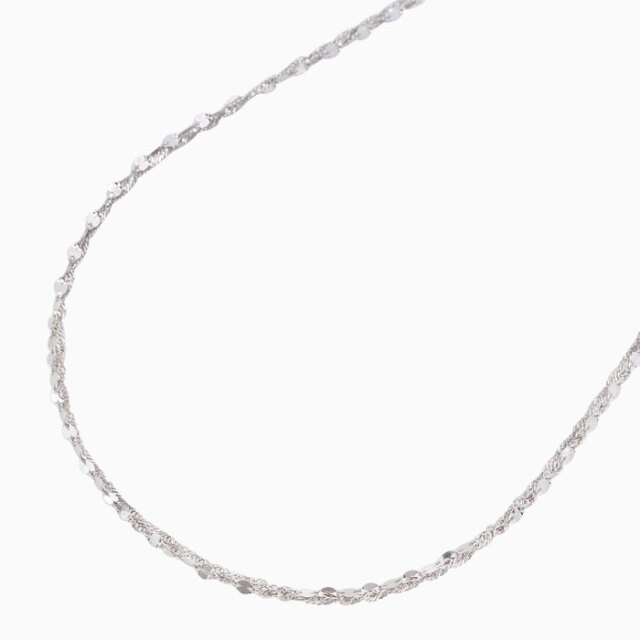 【送料無料】【日本製】純プラチナ/純プラ/純Pt/Pt999/platinum ネックレス 2連 スクリュー/ペダルチェーン シンプル ファッション お洒落/オシャレ コーディネート アクセサリー/ジュエリー 3774-NM18