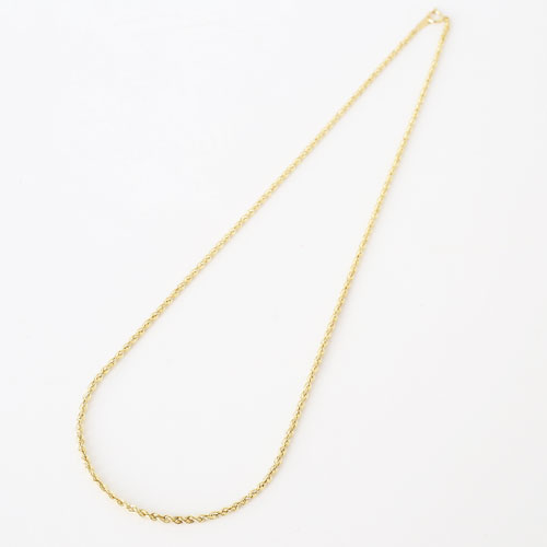 イタリア製 18金 パイプロープチェーン 47cm　1.7g  3776-LC18