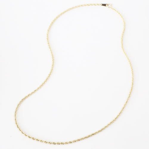 イタリア製 18金 パイプロープチェーン 47cm　1.7g  3776-LC18