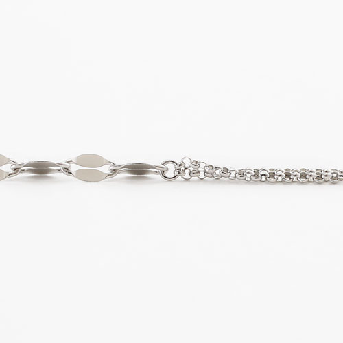 プラチナ850 甲丸＆ペダル ロング ネックレス 80cm 8g　3780-NM18