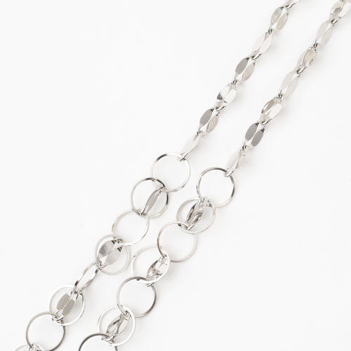 プラチナ850 ロングネックレス 80cm 9.3g サークル＆ペダル　3781-NM18