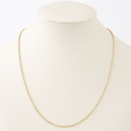 カットロープ チェーンネックレス K18 18金 YG イエローゴールド