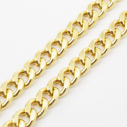 DIBI SILVER925  グルメッタ キヘイネックレス 中空 チェーン 男女兼用 ゴールド仕上げ　3881-DB18