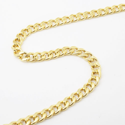 DIBI SILVER925  グルメッタ キヘイネックレス 中空 チェーン 男女兼用 ゴールド仕上げ　3881-DB18