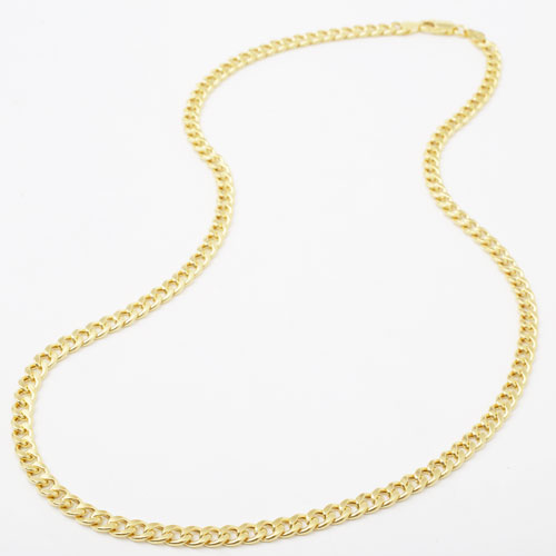 DIBI SILVER925  グルメッタ キヘイネックレス 中空 チェーン 男女兼用 ゴールド仕上げ　3881-DB18