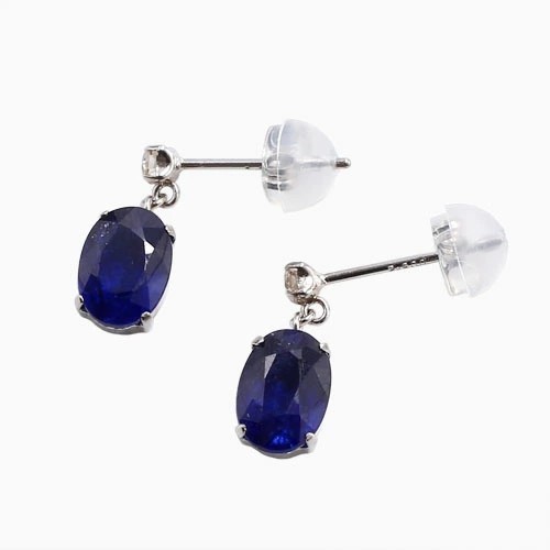 天然ブルーサファイア合計2.07ct Pt900 プラチナ ピアス　ソーティング 天然ブルーサファイア合計2.07ct Pt900 プラチナ ピアスソーティング