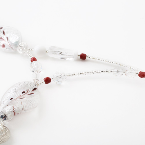 イタリア製 ベネチアングラス ホワイトポイゾン アヴェ・カプリース　3991-AV18