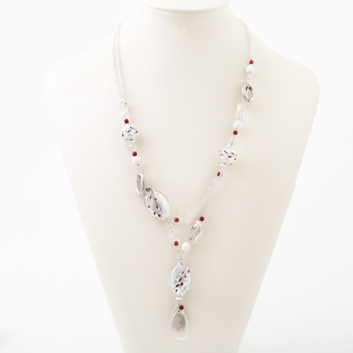 イタリア製 ベネチアングラス ホワイトポイゾン アヴェ・カプリース　3991-AV18