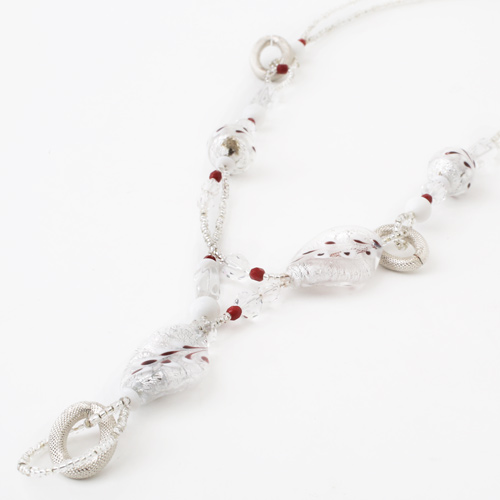 イタリア製 ベネチアングラス ホワイトポイゾン アヴェ・カプリース　3991-AV18