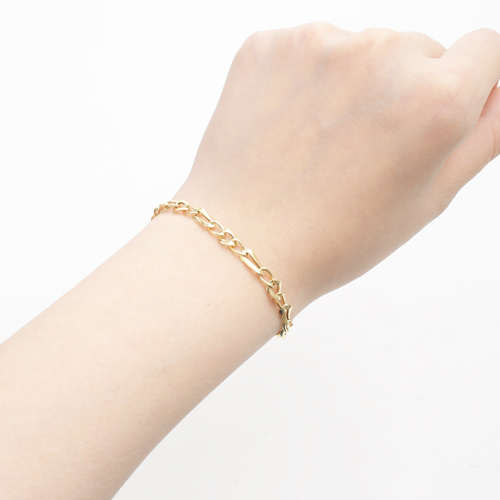 イタリア製！K18 コンビ ロープ 無くなら ブレスレット 4.09g M1756 