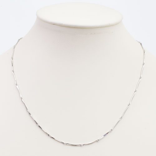 送料無料】【日本製】プラチナ/Pt850 さざなみ/小波 切子 ネックレス  